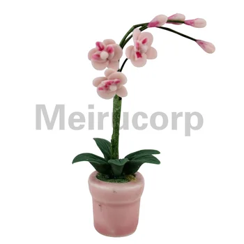 1:12 masto Rankų darbo lėlių ir Rožinis Drugelis orchidėja