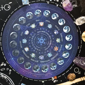 22CM Mėnulio Fazės Švytuoklės Gumos Padas Būrimą Astrologija Tarots Kortelės Kilimėlis Raganavimas Prekių už Altoriaus Pelės Mygtukai stalo Žaidimai
