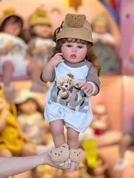 55 CM Minkšto Silikono Reborn Baby Girl Lėlės Žaislas Gyvas Realus 22 Colių Princesė Bamblys Bebe Matomas Venų Vertus Dažų Vaikas Žaislai