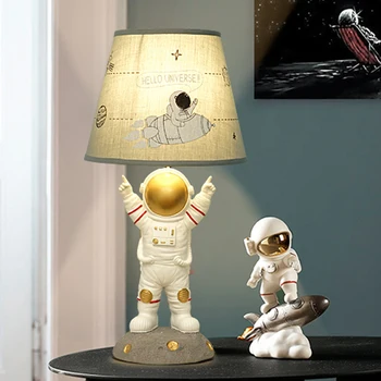 Animacinių filmų Astronautas Stalo Lempos, Vaikų Kambario, Miegamojo, Naktiniai staleliai, Lempa Berniukas Kambaryje Namų Dekoro Šiaurės Modernus Stovas Šviesos Armatūra