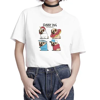 Animacinių filmų Šunys Marškinėlius Karšto pardavimo Mielas Gyvūnų Spausdinti Marškinėliai Moterims trumpomis rankovėmis Drabužius
