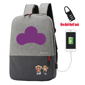 anime Asson J. Kuprinė UNISEX Kelionės krepšys paauglių Nešiojamojo kompiuterio krepšys Anti-theft USB Įkrovimo ant Nugaros studentų mokyklos knygų Krepšiai