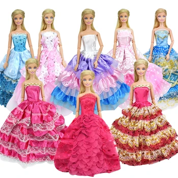 Atsitiktinis 5 Vnt Sumaišyti Lėlės Vestuves Suknelė Suknelė Graži Princesė Suknelė Suknelė Priedai Geriausia Dovana vaikams-12 Colių Lėlės Suknelė