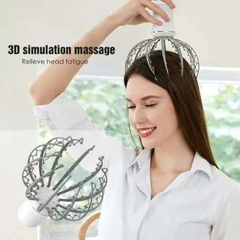 Aštuonkojai Elektrinės Vadovas Massager Galvos Atsipalaidavimo 3 Vibracijos Režimai 12 Nagai, Nuovargis Deep Relief Kūno, Galvos, Raumenų Plaukų Augimą