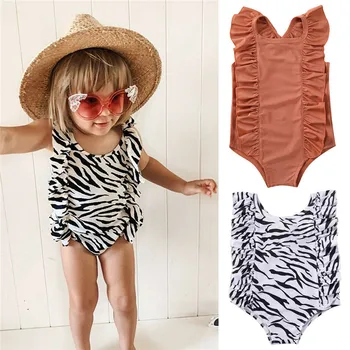 Baby Girl Mados Zebra Modelio maudymosi kostiumėlį 1-6Y Bamblys Vaikai Pynimas Pinikai maudymosi Kostiumėliai, Vasarinės Atsitiktinis vientisos Spalvos Maudymosi Kostiumai 2022