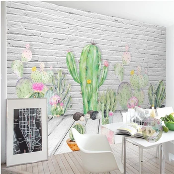 beibehang Užsakymą tapetai, 3d foto freskos Šiaurės minimalistinio atogrąžų kaktusas augalų TV foną, sienos popieriaus kambarį 3d freskos