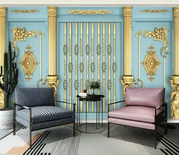 Custom Aukso Iškirpti Paveikslėliai Gyvenimo Kambario, Miegamasis posėdžių Salėje, Foto Tapetai, 3D Europos Stiliaus 2021