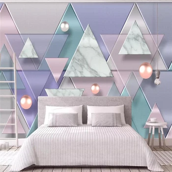 Dekoratyvinės tapetų 3d modernaus simple stiliaus geometrinis marmuro sienos fone