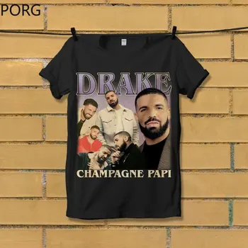 Derliaus Drake Šampano Papi T-Shirt, Hiphop Marškinėliai, Repo Muzikos Marškinėliai Medvilniniai Marškinėliai Berniukui, Mergina Vasaros Medvilnės marškinėliai Unisex Drabužiai
