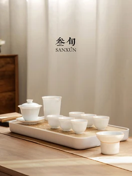 Keramikos Arbatos Rinkinys Estetinio Žavesio Balta Kinų arbatinukas ir Puodelis Nustatyti Nešiojamų Dovanų Dėžutėje Tetera Kinija Teaware Rinkiniai BG50TS