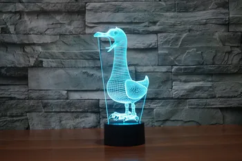 Mielas Akrilo paukščių 3D Naktį Šviesa, Kūdikis Spalvinga USB DeskLamp Crystal Touch 
