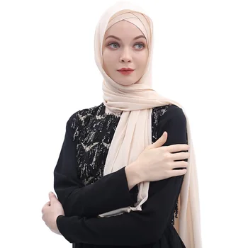 Moterų Vien Šifono Hijab Šalikas Musulmonų Galvos Dangtelis, vientisos Spalvos arabų, turkų ir Islamo Vinjetė Artimųjų Rytų Kostiumų Priedai