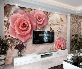 Naujas stilius atkurti senovės būdų stereo rose perlas sėdi kambaryje, miegamajame sienos nustatymo