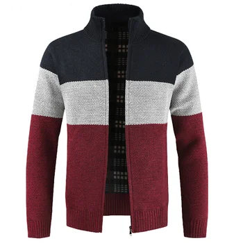 Naujas Vyrų Žiemos Atsitiktinis Megztinis Sweatercoat Megztinis Mados Dryžuotas Kišenės Mezgimo Kratinys Outwear Kailis Megztinis Plius Dydis 3XL