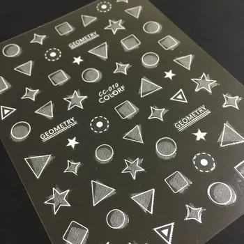 Naujausias CC sereis CC-010 skaidrus geomet 3d nagų dailė lipdukas nagų decal štampavimo eksporto japonijos dizaino cirkonio papuošalai