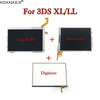 Originalus Apačios, Viršutinis Top LCD Ekranas, dėl 3DS XL/LL Jutiklinis Ekranas skaitmeninis keitiklis Stiklo Objektyvas Dalys 3DSXL 3DSLL