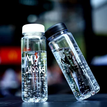 Paprastas Plastikinis Vandens Butelis Nešiojamų Aišku Įstaiga Sporto Virdulys 500ml SH165