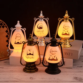 Ramadanas Eid Mubarakas LED Vėjo Žibintai Aukso Ponis Žibintų Naftos Lempos Papuošalai, Namų Ramadanas Kareem Dovanos Eid Al Adha Apdaila