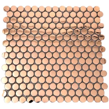 Rose aukso poliruoto nerūdijančio plieno metalo mozaikos plytelių virtuvės backsplash