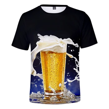 Spausdinti Alaus Diena 3D T-marškinėliai Vyrams, Moterims, 3D t shirts Alaus Diena Tees Harajuku trumpomis Rankovėmis Vasarą T-shirt Vyrai Mada Drabužiai