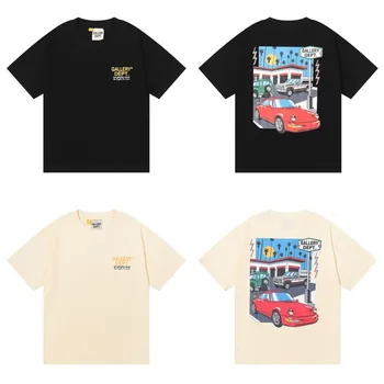 Streetwear Hip-Hop Negabaritinių Marškinėliai Nudažyti Automobilį Atostogų Grafinis Harajuku T-Shirt Vyrai Medvilnės, Trumpomis Rankovėmis Marškinėlius Prarasti Viršūnės