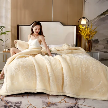 sunkiųjų Raschel antklodė dvigubai veidus, 2 SLUOKSNIŲ, aksomas, minkšta lova dangtelis 3-5kg žiemos svertinis antklodės, pagamintos Kinijoje warmful