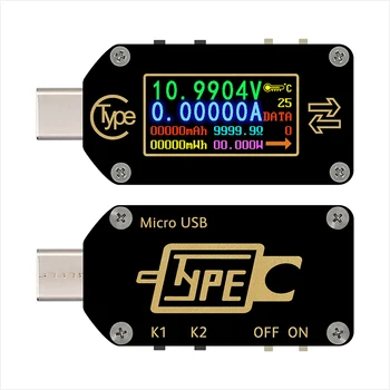TC66 Greitai Įkrauti PD Protokolo Aptikti Apgaulės Tipas-C Įtampa Ammeter USB Talpos Matavimo Testeris
