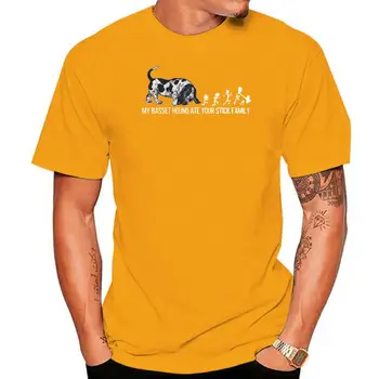 Vyrų Marškinėliai Mano Basset Hound Valgė Savo Lazdas Šeimos Moterys t-shirt