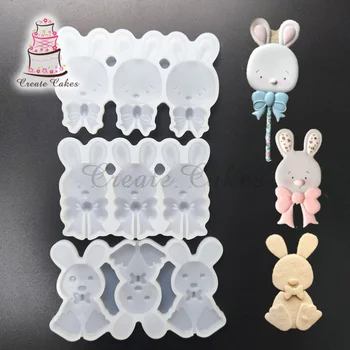 Įvairūs Triušiai, Pelėsių Velykų Silikono Minkštas Šokių Mergaičių Virtuvės Pyragas Pelėsių 3D Užkandis Kepimo & Konditerijos Įrankis
