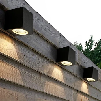 Šiuolaikinių LED Siena Šviesos Aliuminio Lauko Vandeniui Sienos Lempos Sodas, Veranda, Terasa Be Durų, Sienų šviestuvai