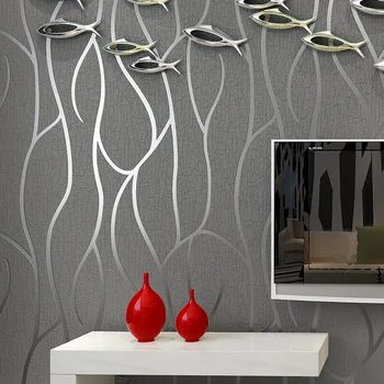 Šiuolaikinės paprasta 3D kreivė tapetai aukštos kokybės aksomo abstrakčios linijos, miegamojo kambarį foną