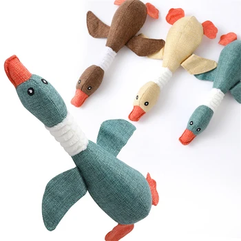 Šunų Kramtyti Piskliwy Įspūdį Mokymo Žaislai Mielas Modeliavimas Laukinių Žąsų Šunų Žaislas su Squeaker Mažylis Švarus Dantis Interaktyvaus Garso Žaislai